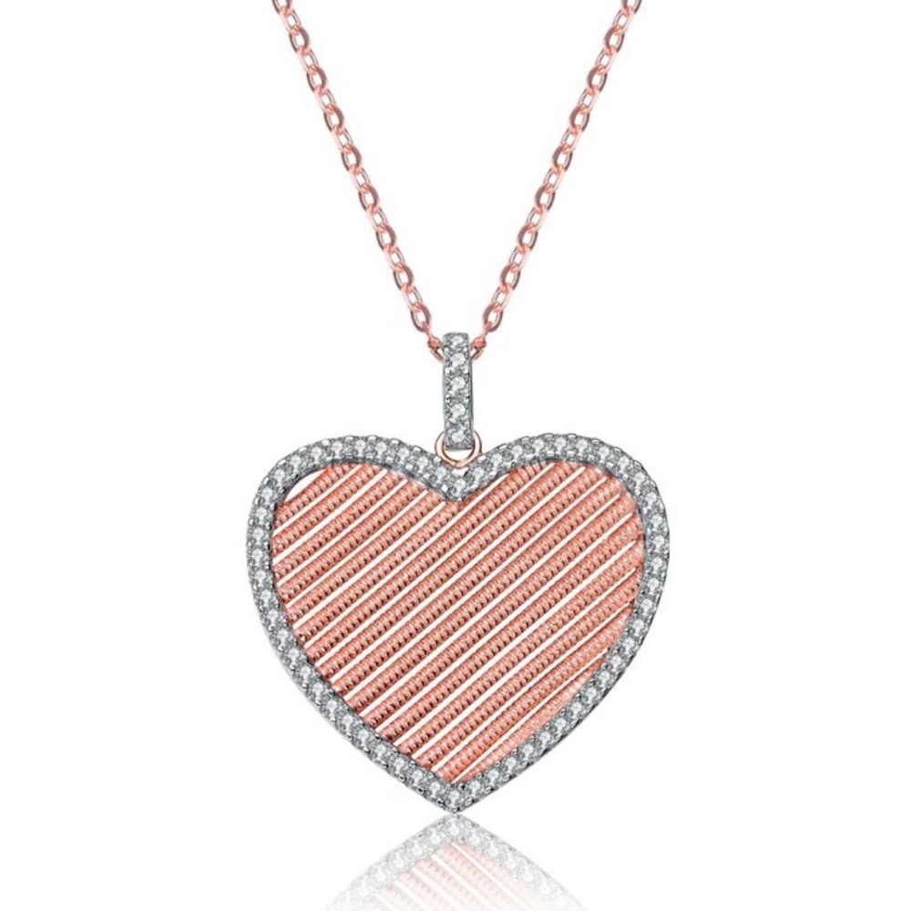 Genevieve Jewelry Rose Gold Heart Necklace